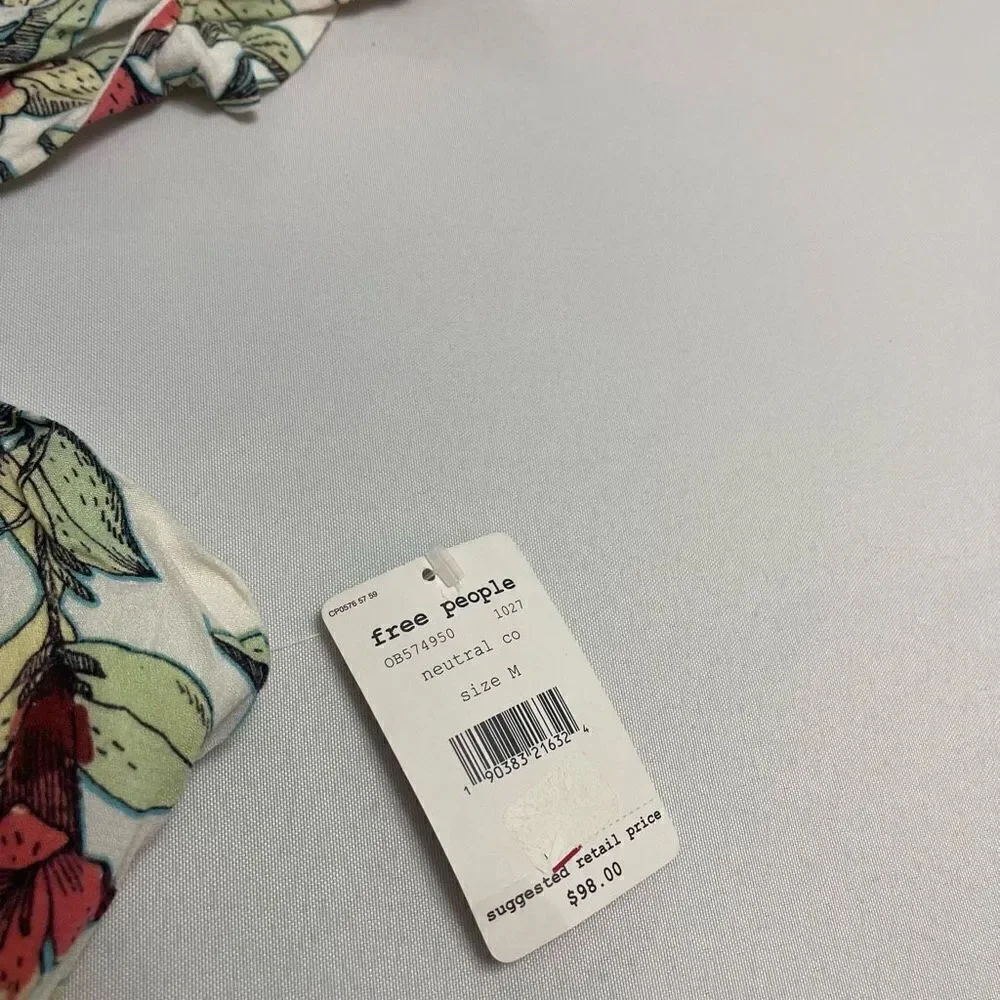NWT Free People White Dear You Floral Dress Size Medium New
